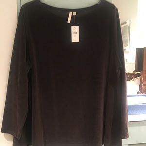J Jill NWT 3X Brown Velveteen Top
